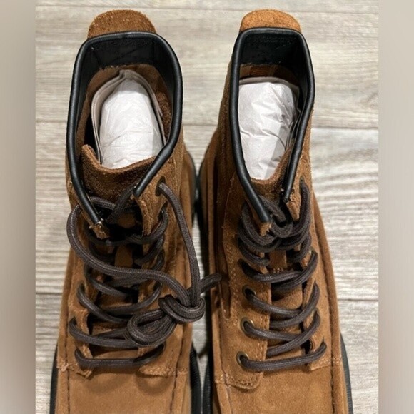 NWT Frye Montana Tan Moc Wedge Work Boots SZ 9.5 M - Picture 8 of 11